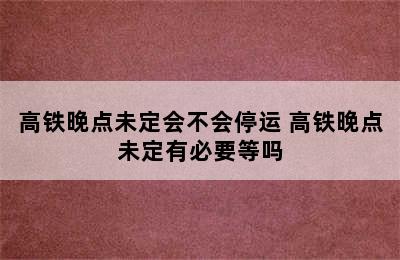 高铁晚点未定会不会停运 高铁晚点未定有必要等吗